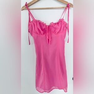 Pink Tie-Front dress